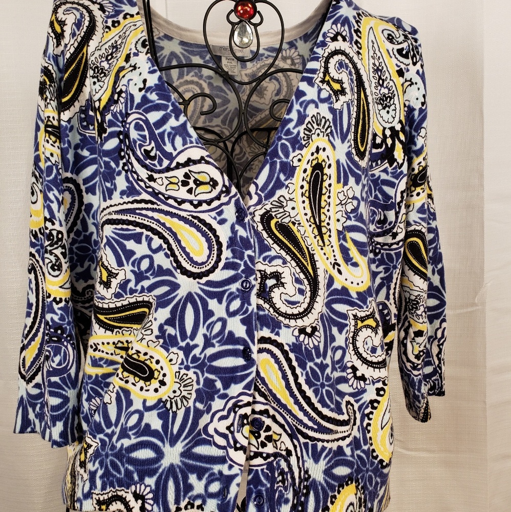 Mercer Street Studio Cardigan blue and yellow PXL